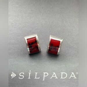 Silpada Vintage Red Jasper Post Earrings